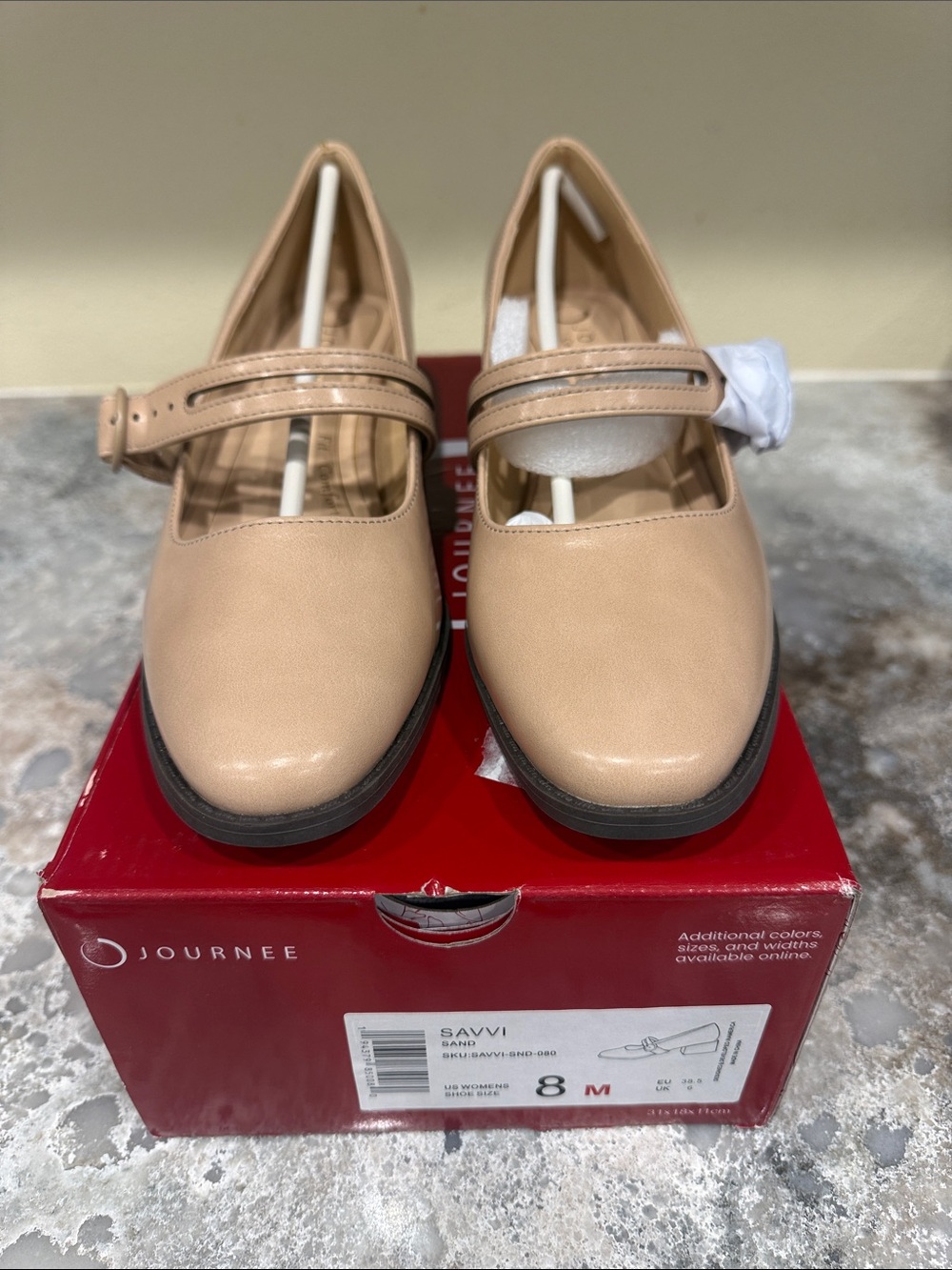 Journee Collection Tan Mary Jane Flats with Strap
